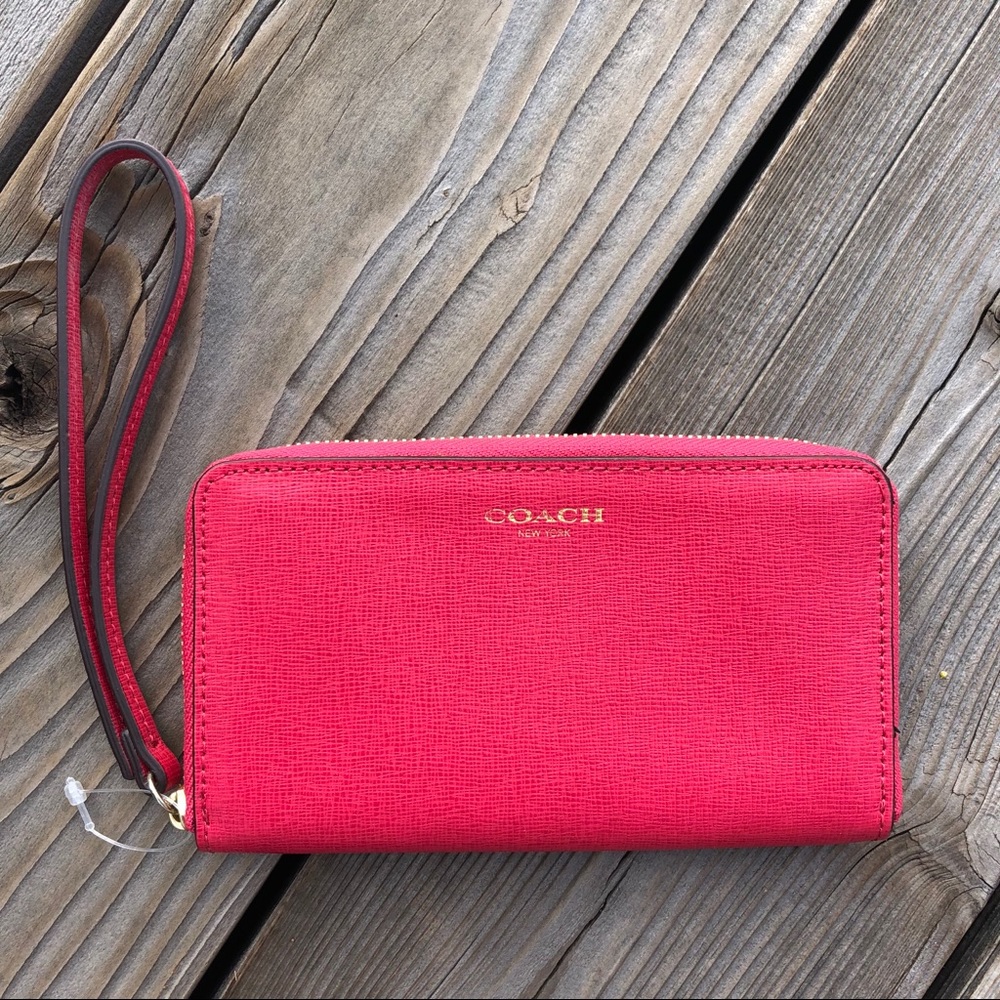 Coach Leather Wristlet with Exterior ID slot